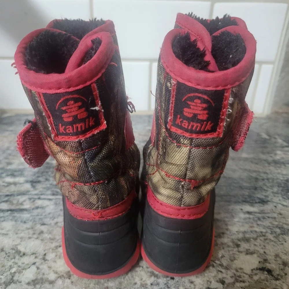 Baby Size 5 Kamik Camo/red Snow Boots